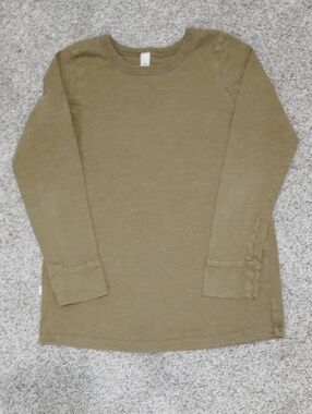 Kids Long Sleeve Crewneck Tee - Olive